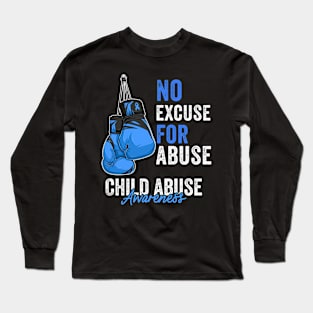 Child Abuse Prevention Awareness Month Blue Ribbon gift idea Long Sleeve T-Shirt